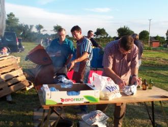 Capel St mary Allotments Association BBQ celebrations follow the opening of the Site Toilet