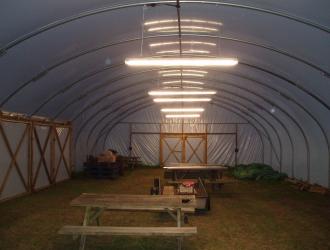 New lighting in poly tunnel 30th June 2012